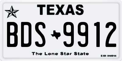 TX license plate BDS9912