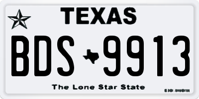 TX license plate BDS9913
