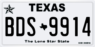 TX license plate BDS9914