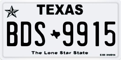 TX license plate BDS9915