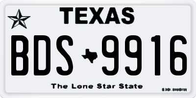 TX license plate BDS9916
