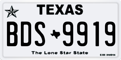 TX license plate BDS9919
