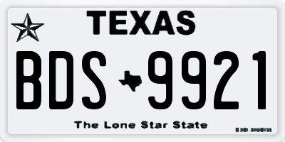 TX license plate BDS9921
