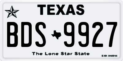 TX license plate BDS9927