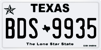 TX license plate BDS9935
