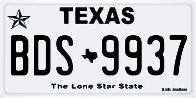 TX license plate BDS9937