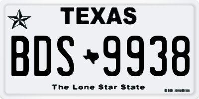 TX license plate BDS9938