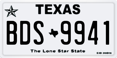TX license plate BDS9941