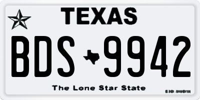 TX license plate BDS9942