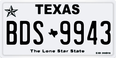 TX license plate BDS9943