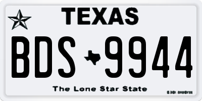 TX license plate BDS9944