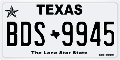 TX license plate BDS9945