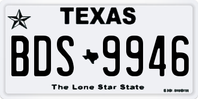 TX license plate BDS9946