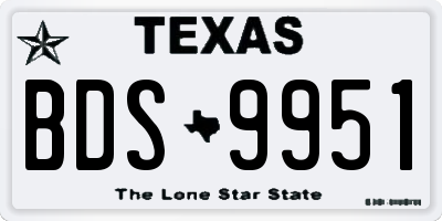 TX license plate BDS9951
