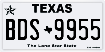 TX license plate BDS9955
