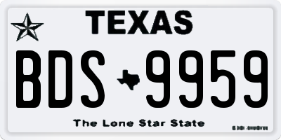 TX license plate BDS9959