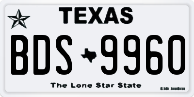 TX license plate BDS9960