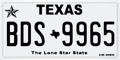TX license plate BDS9965