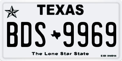 TX license plate BDS9969