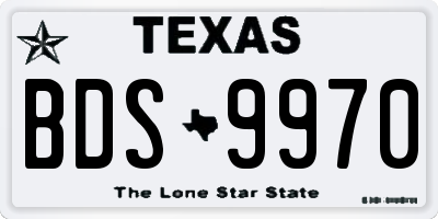 TX license plate BDS9970
