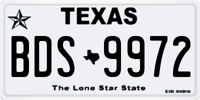 TX license plate BDS9972