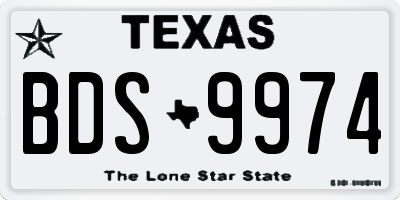 TX license plate BDS9974