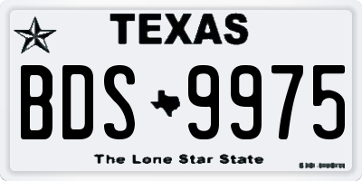 TX license plate BDS9975