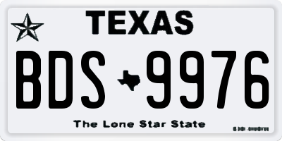 TX license plate BDS9976
