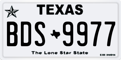 TX license plate BDS9977