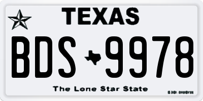 TX license plate BDS9978
