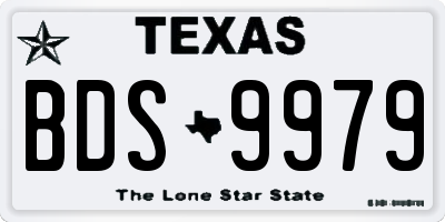 TX license plate BDS9979