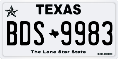TX license plate BDS9983