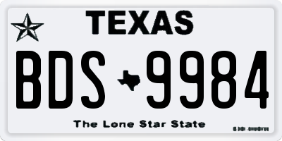 TX license plate BDS9984