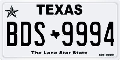 TX license plate BDS9994