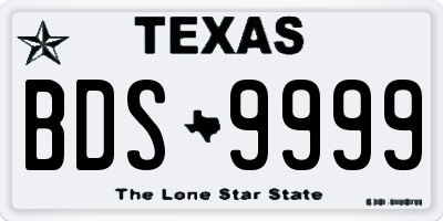 TX license plate BDS9999