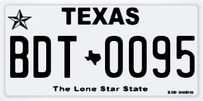 TX license plate BDT0095