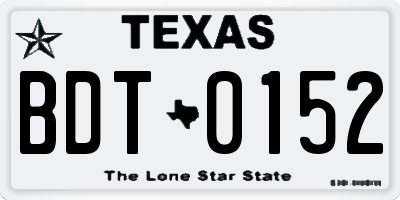 TX license plate BDT0152