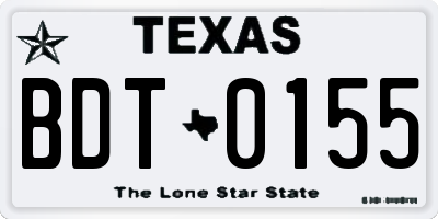 TX license plate BDT0155