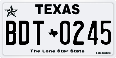 TX license plate BDT0245