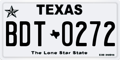 TX license plate BDT0272