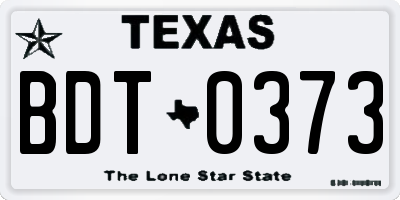 TX license plate BDT0373