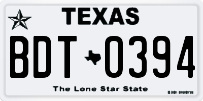 TX license plate BDT0394