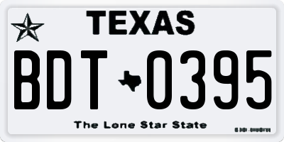 TX license plate BDT0395