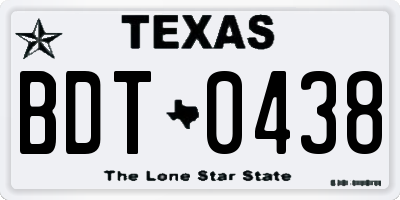 TX license plate BDT0438