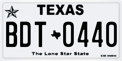 TX license plate BDT0440