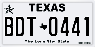 TX license plate BDT0441