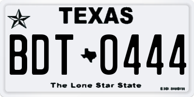 TX license plate BDT0444