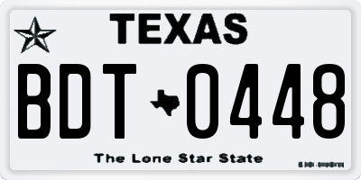 TX license plate BDT0448