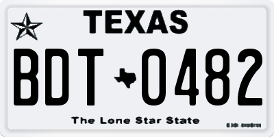 TX license plate BDT0482
