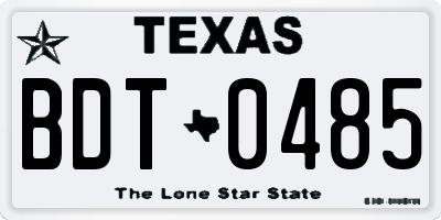 TX license plate BDT0485